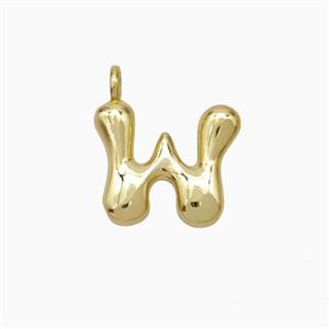 Copper Letter-W Pendant Gold Plated, approx 10-12mm [FN53453]