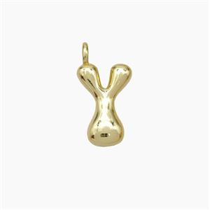 Copper Letter-Y Pendant Gold Plated, approx 10-12mm [FN53455]