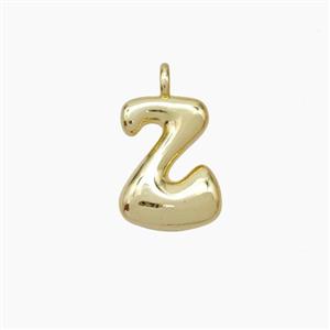 Copper Letter-Z Pendant Gold Plated, approx 10-12mm [FN53456]