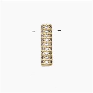 Copper Letter-I Pendant Pave Zirconia Gold Plated, approx 10-13mm [FN53493]