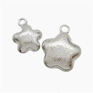 Copper Star Pendant Brushed Platinum Plated, approx 16mm [FN53512-16MM]
