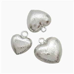 Copper Heart Pendant Brushed Platinum Plated, approx 15mm [FN53514-15MM]