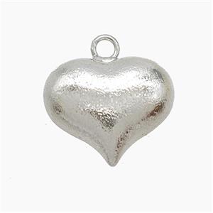 Copper Heart Pendant Brushed Platinum Plated, approx 18mm [FN53516]