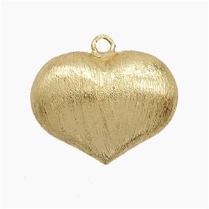Copper Heart Pendant Brushed Gold Plated, approx 30mm [FN53523]