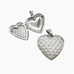 Copper Heart Locket Pendant Platinum Plated, approx 19mm [FN53541]