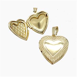 Copper Heart Locket Pendant Gold Plated, approx 19mm [FN53561]