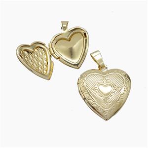 Copper Heart Locket Pendant Gold Plated, approx 19mm [FN53563]