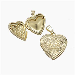 Copper Heart Locket Pendant Gold Plated, approx 19mm [FN53566]