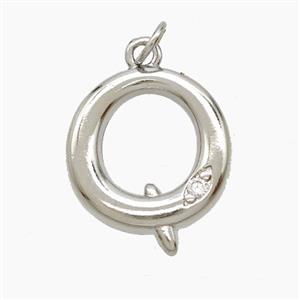 Copper Letter-Q Pendant Pave Zirconia Platinum Plated, approx 12-17mm [FN53859]