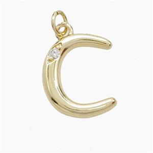 Copper Letter-C Pendant Pave Zirconia Gold Plated, approx 12-17mm [FN53872]