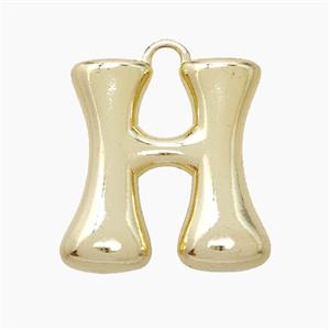 Copper Letter-H Pendant Gold Plated, approx 20-24mm [FN53904]