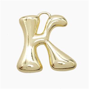 Copper Letter-K Pendant Gold Plated, approx 20-24mm [FN53907]