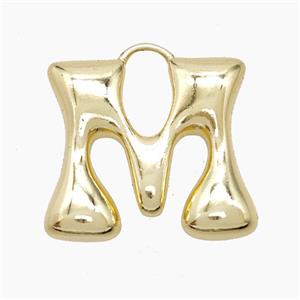 Copper Letter-M Pendant Gold Plated, approx 20-24mm [FN53909]