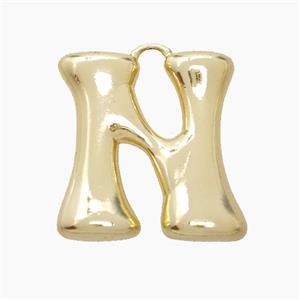 Copper Letter-N Pendant Gold Plated, approx 20-24mm [FN53910]