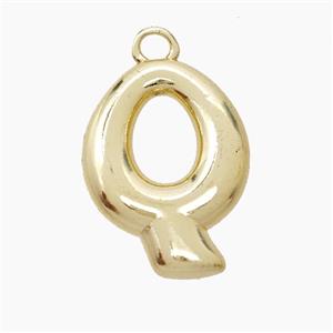 Copper Letter-Q Pendant Gold Plated, approx 20-24mm [FN53913]