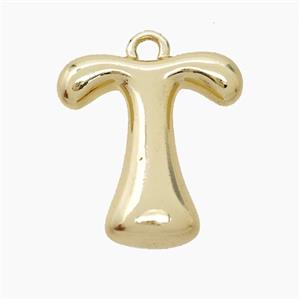 Copper Letter-T Pendant Gold Plated, approx 20-24mm [FN53916]