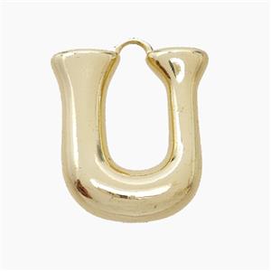 Copper Letter-U Pendant Gold Plated, approx 20-24mm [FN53917]