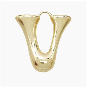 Copper Letter-V Pendant Gold Plated, approx 20-24mm [FN53918]