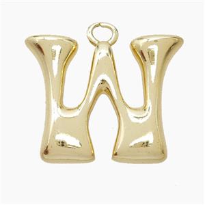 Copper Letter-W Pendant Gold Plated, approx 20-24mm [FN53919]