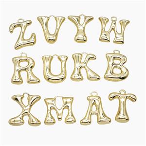 Copper Alphabet Pendant Gold Plated Mix Letters, approx 20-24mm [FN53923]