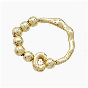 Copper Ring With Letter-C Gold Plated, approx 6-7mm, 18mm dia [FN53978]