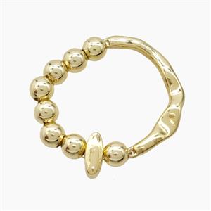 Copper Ring With Letter-I Gold Plated, approx 6-7mm, 18mm dia [FN53984]