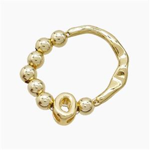 Copper Ring With Letter-O Gold Plated, approx 6-7mm, 18mm dia [FN53990]