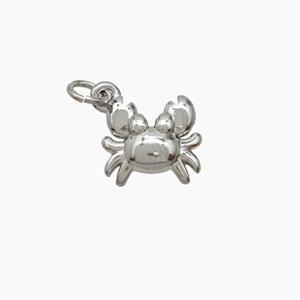 Copper Crab Pendant Platinum Plated, approx 8-9mm [FN54095]