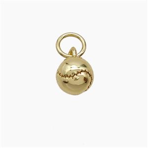 Copper Baseball Pendant Sports Gold Plated, approx 6mm [FN54102]