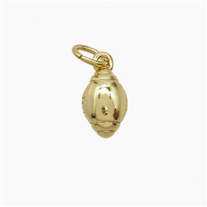 American Football Copper Pendant Sports Gold Plated, approx 5-8mm [FN54103]