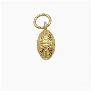 American Football Copper Pendant Sports Gold Plated, approx 5-8mm [FN54104]