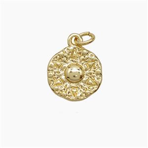 Copper Sun Pendant Gold Plated, approx 10mm [FN54107]