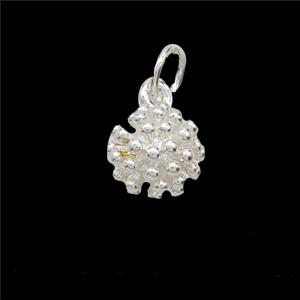 Copper Thorn Fruit Pendant Shiny Silver, approx 8mm [FN54148]