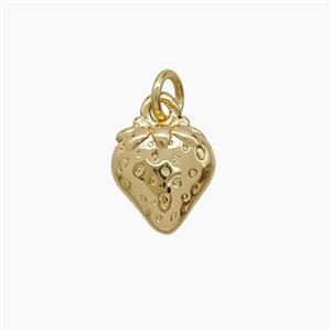 Copper Strawberry Pendant Gold Plated, approx 7-8mm [FN54150]