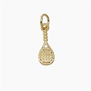 Copper Tennis Racket Pendant Sport Gold Plated, approx 5-12mm [FN54152]