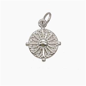 Copper Sun Pendant Platinum Plated, approx 10mm [FN54174]