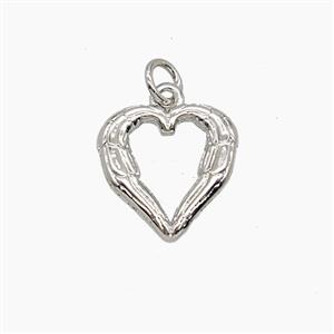 Copper Heart Pendant Platinum Plated, approx 11.5mm [FN54180]