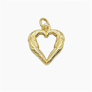 Copper Heart Pendant Gold Plated, approx 11.5mm [FN54181]