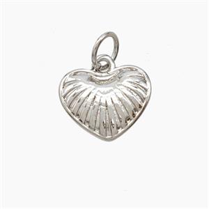 Copper Heart Pendant Platinum Plated, approx 9-11.5mm [FN54182]