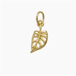 Copper Leaf Pendant Gold Plated, approx 6-10mm [FN54187]
