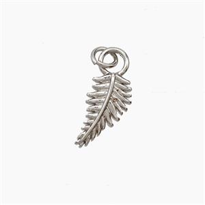 Copper Leaf Pendant Platinum Plated, approx 6-11mm [FN54188]