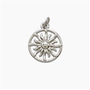 Copper Sun Pendant Platinum Plated, approx 11.5mm [FN54218]