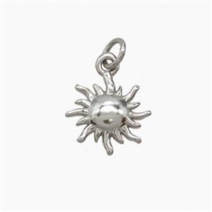 Copper Sun Pendant Platinum Plated, approx 10mm [FN54221]