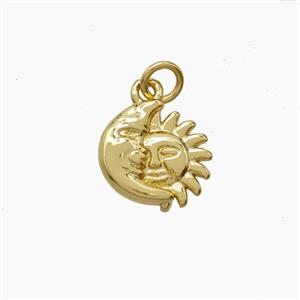 Copper Moon Sun Pendant Gold Plated, approx 10mm [FN54224]