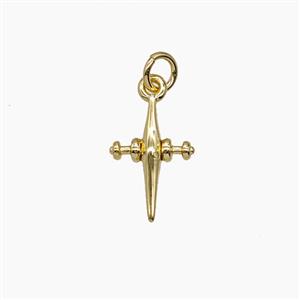 Copper Cross Pendant Gold Plated, approx 8-12mm [FN54233]