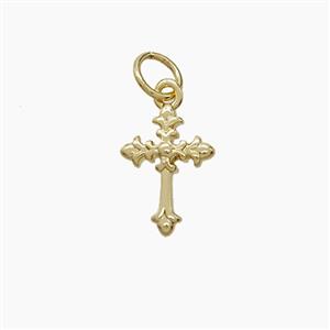 Copper Cross Pendant Gold Plated, approx 9-11mm [FN54234]