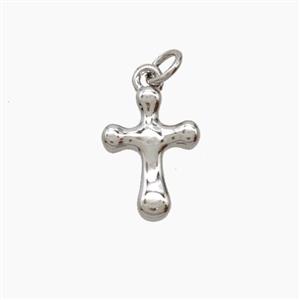 Copper Cross Pendant Platinum Plated, approx 9-11mm [FN54235]