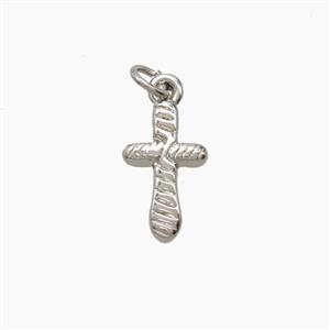 Copper Cross Pendant Platinum Plated, approx 7-11mm [FN54237]