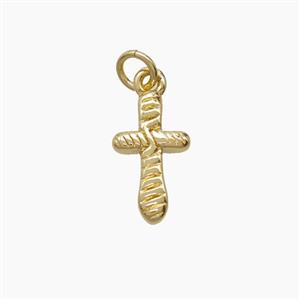 Copper Cross Pendant Gold Plated, approx 7-11mm [FN54238]