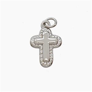 Copper Cross Pendant Platinum Plated, approx 9-11mm [FN54239]